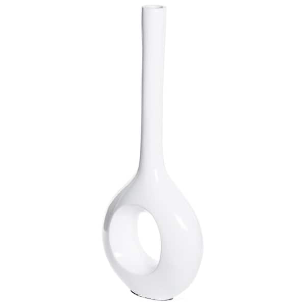 Tall Narrow Vase, Modern Floor Vase, Decorative Gift, Black Vase for Interior Design, 28 Inch Vase, White