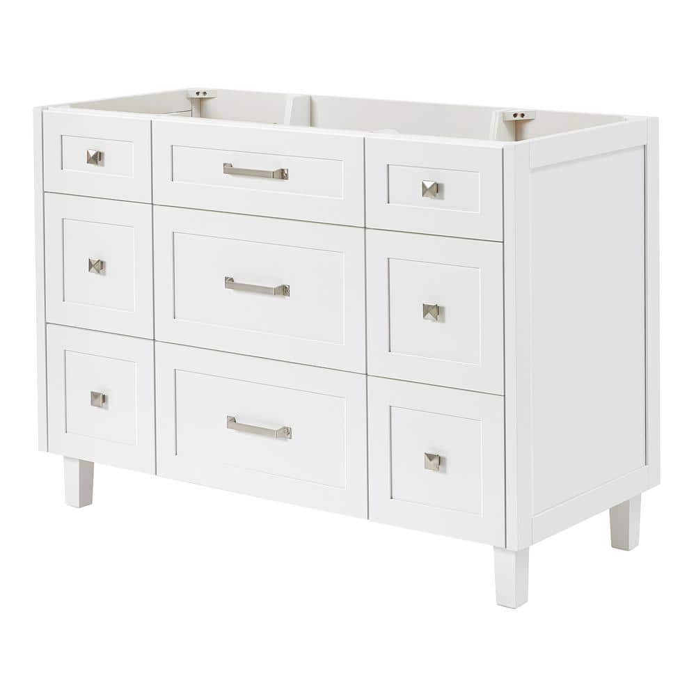 Monroe 48" White Solid Wood Single Bathroom Vanity