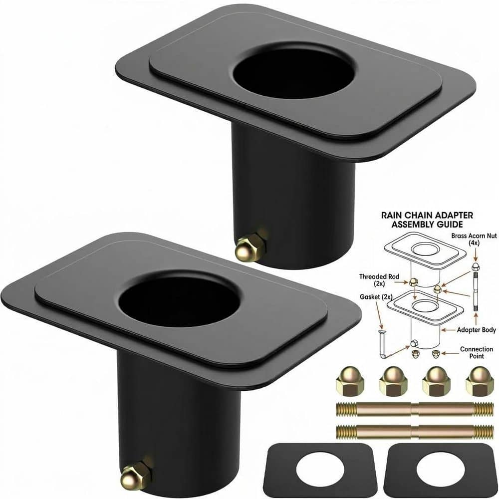 2 Pack Black Aluminum Rain Chain Gutter Adapter with Brass Bolt Decorative Outdoor Rain Chains for Gutter price history on PriceWatchPro