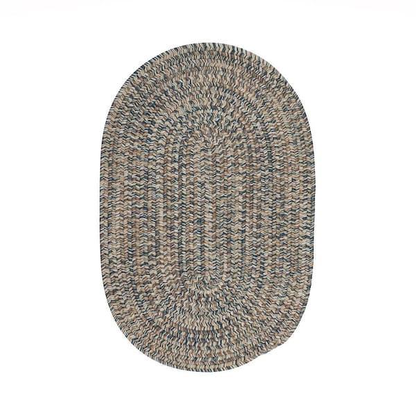 Colonial Mills Carrington Tweed Navy and Tan 5 ft. x 7 ft. Oval Indoor/Outdoor Area Rug