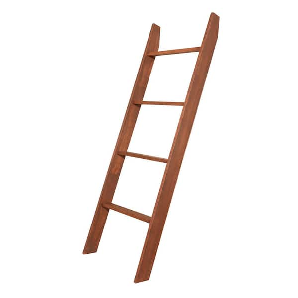BrandtWorks 60 in. Carrington Walnut Wood 2-shelf Ladder Bookcase with Open Back