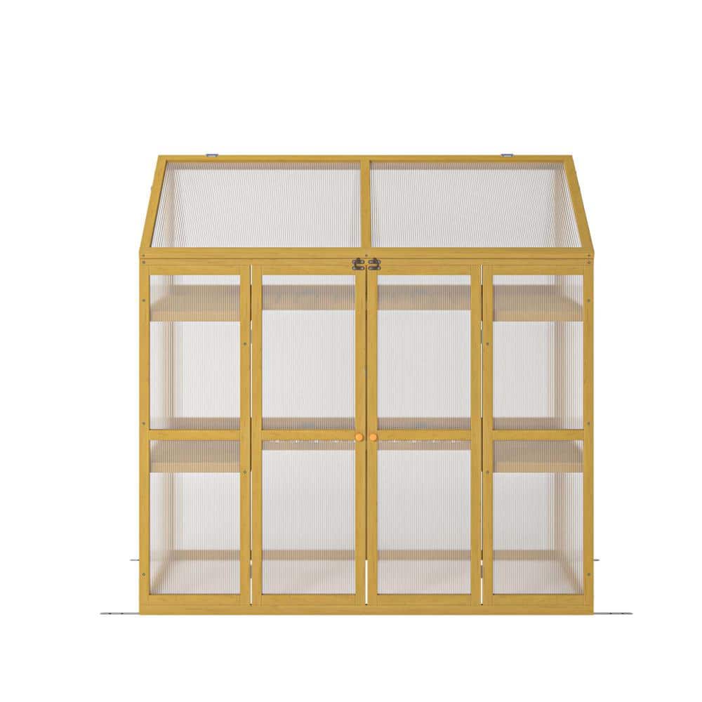 53 in. W x 8.6 in. D x 54 in. H Wooden Greenhouse Polycarbonate Garden Shed for Plants price history on PriceWatchPro