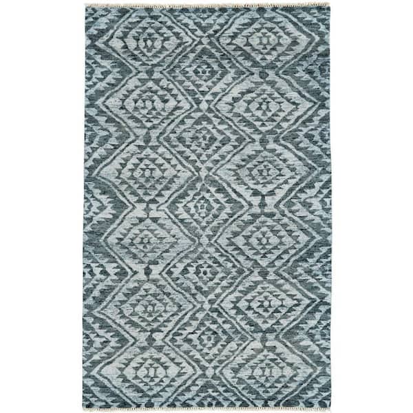 2 x 3 Gray, Blue Abstract Area Rug