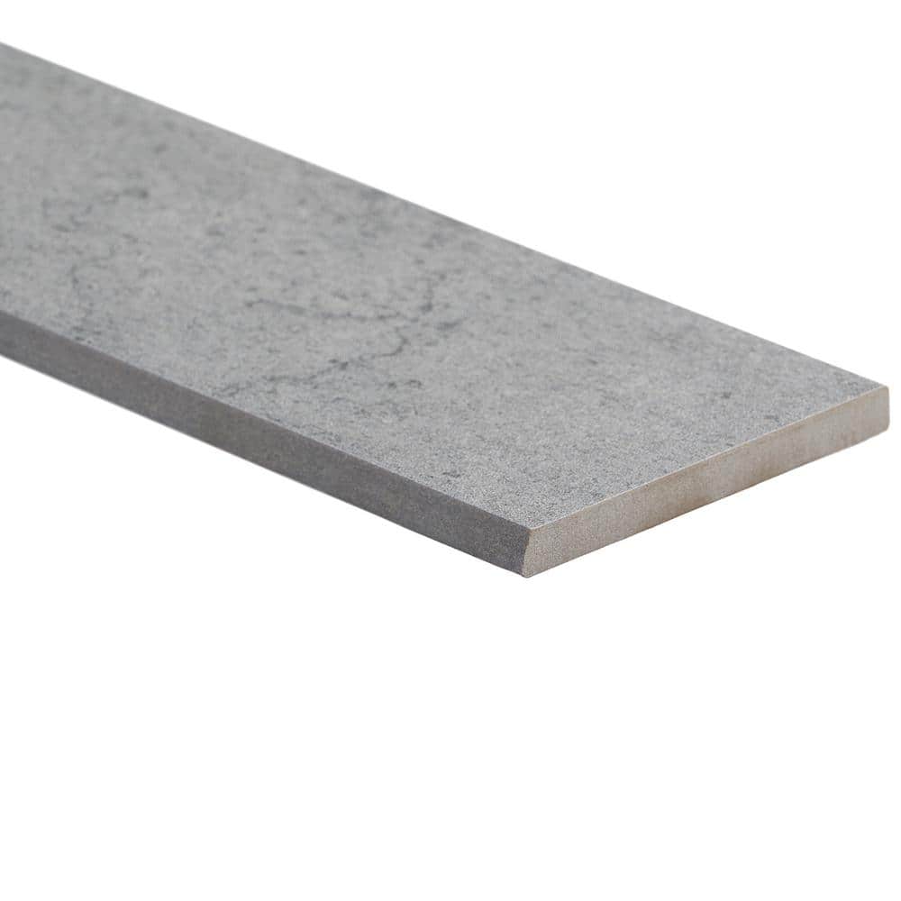 Lawrence Large Format Matte Gray Porcelain Bullnose Tile