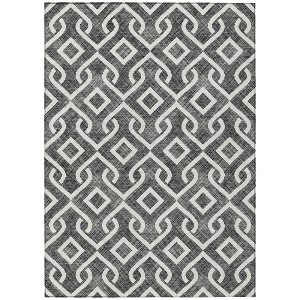 Black, Ivory 9 ft. x 12 ft. Woven Geometric Polyester Rectangle Indoor/Outdoor Area Rug price history on PriceWatchPro