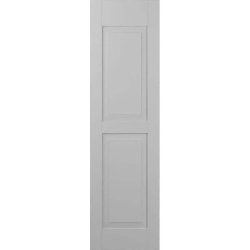 12 in. W x 48 in. H Americraft 2-Equal Raised Panel Exterior Real Wood Shutters Pair in Primed price history on PriceWatchPro
