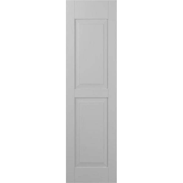 Ekena Millwork 12-in W x 71-in H Americraft Two Equal Raised Panel Exterior Real Wood Shutters (Per Pair), Primed
