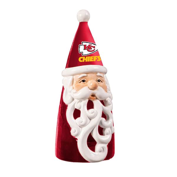 Kansas City Chiefs Santa LED Christmas Garden Statuary, 8 in.