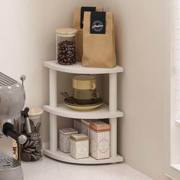 Turn-N-Tube 3-Shelf White/WhiteCorner Countertop Organizer Shelf