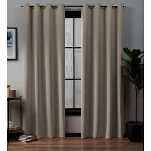 Academy Vintage Linen Solid Blackout Grommet Top Curtain, 52 in. W x 96 in. L (Set of 2)