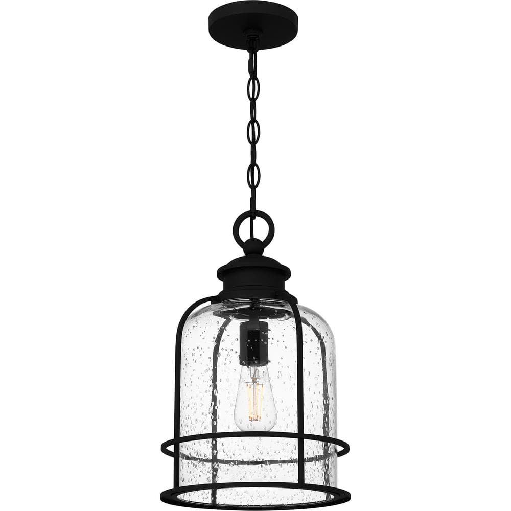 Earth Black Glass Industrial Outdoor Hanging Lantern