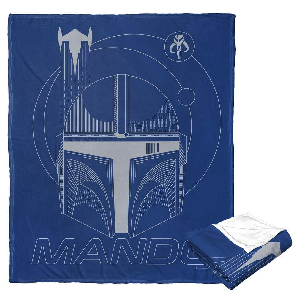 The Northwest Group Star Wars The Mandalorian Silver Mando Silk Touch Multi Colored Throw