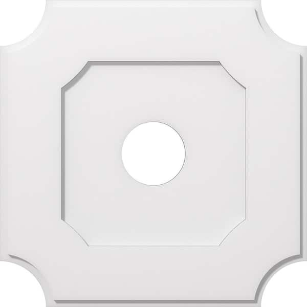 Ekena Millwork 1 in. P X 14-1/4 in. C X 24 in. OD X 5 in. ID Locke Architectural Grade PVC Contemporary Ceiling Medallion