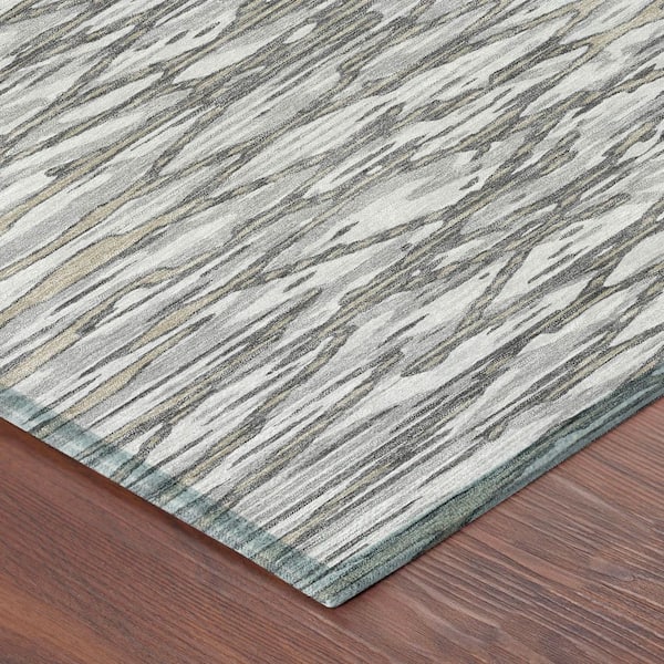 Chantille Machine Washable Indoor/Outdoor Abstract ACN2771 Gray 10 ft. x 14 ft. Area Rug