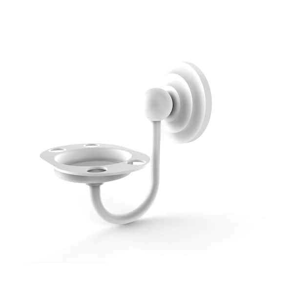 Allied Brass Que New Wall Mounted Tumbler Holder/Toothbrush Holder in Matte White
