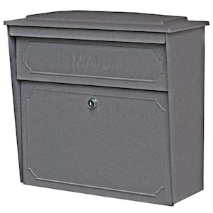 Townhouse Locking Wall-Mount Mailbox with High Security Reinforced Patented Locking System, Granite