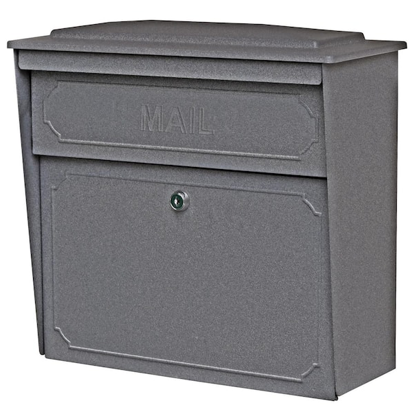 Mail Boss Townhouse Locking Wall-Mount Mailbox with High Security Reinforced Patented Locking System, Granite