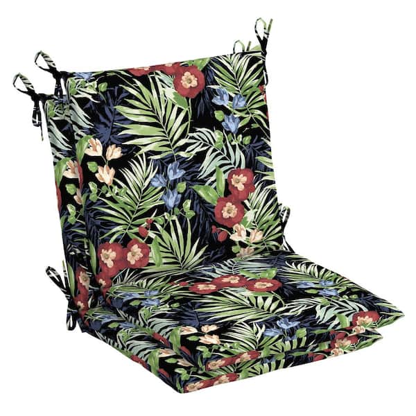 2-Pack Hampton Bay 20" x 20" Mid-Back Outdoor Dining Chair Cushion in Surplus 