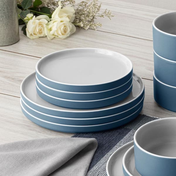 Noritake ColorTrio Blue 16-Piece (Blue) Porcelain Stax Dinnerware
