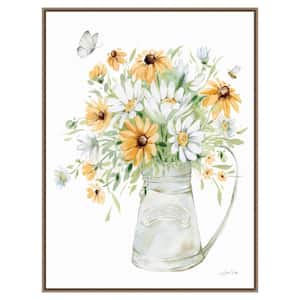 "Sunflowers and Daisies II" by Katrina Pete 1-Piece Floater Frame Giclee Home Canvas Art Print 42 in. x 32 in.