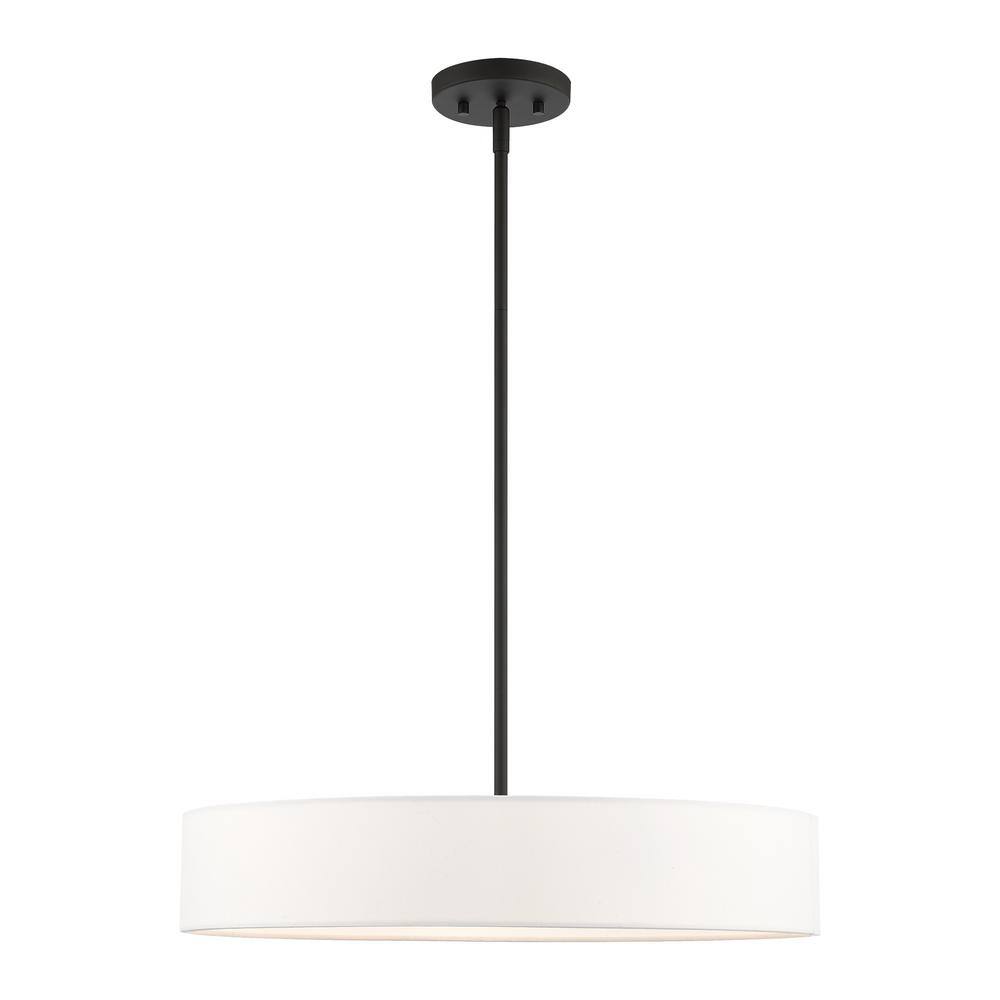 Livex Lighting Venlo 4 Light Black with Brushed Nickel Accents Pendant ...