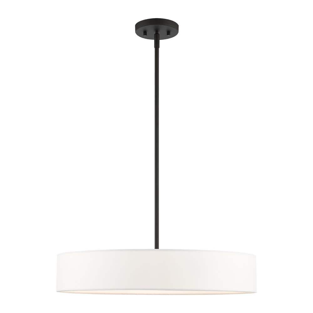 Livex Lighting Venlo 4 Light Black with Brushed Nickel Accents Pendant ...