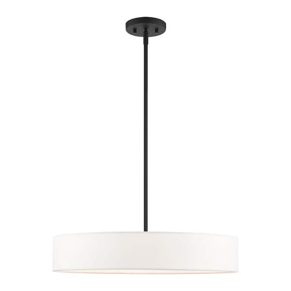 Livex Lighting Venlo 4 Light Black with Brushed Nickel Accents Pendant