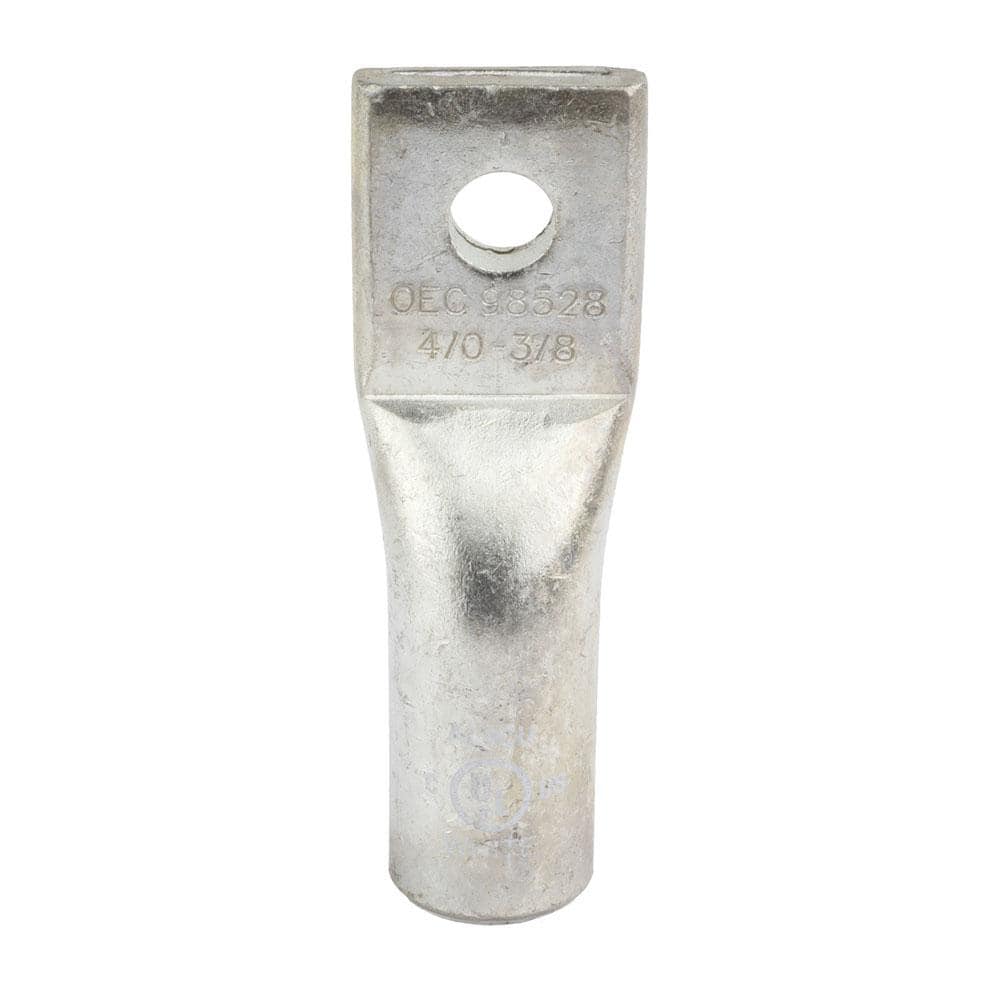 Aluminum 1-Hole Straight Short Barrel Compression Lug for 4/0 Stranded Wire
