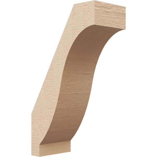 Ekena Millwork 3 in. x 10 in. x 6 in. Baker Rough Cedar Woodgrain Timberthane Polyurethane Knee Brace, Primed