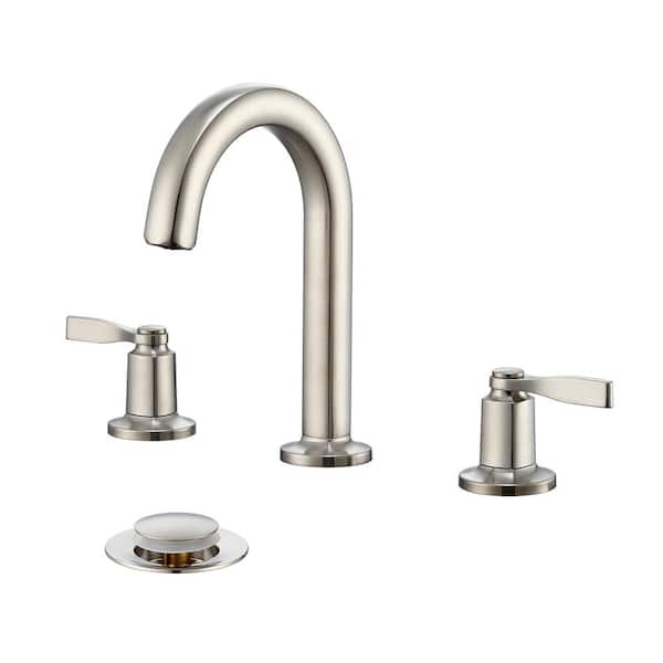 LUXIER Larko 8 in. Widespread 2-Handle Bathroom Faucet in Brushed Nickel