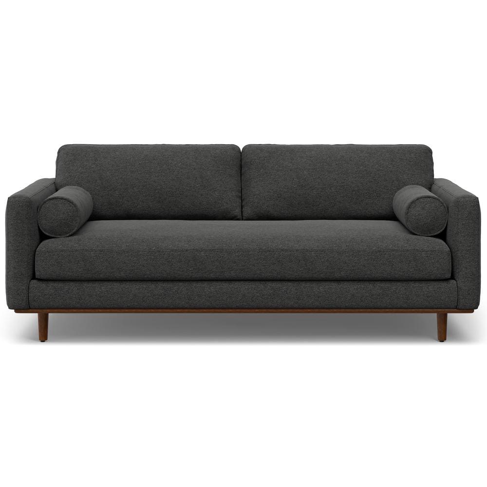 Morrison Charcoal Grey Fabric Mid-Century Modern Sofa with Wood Frame