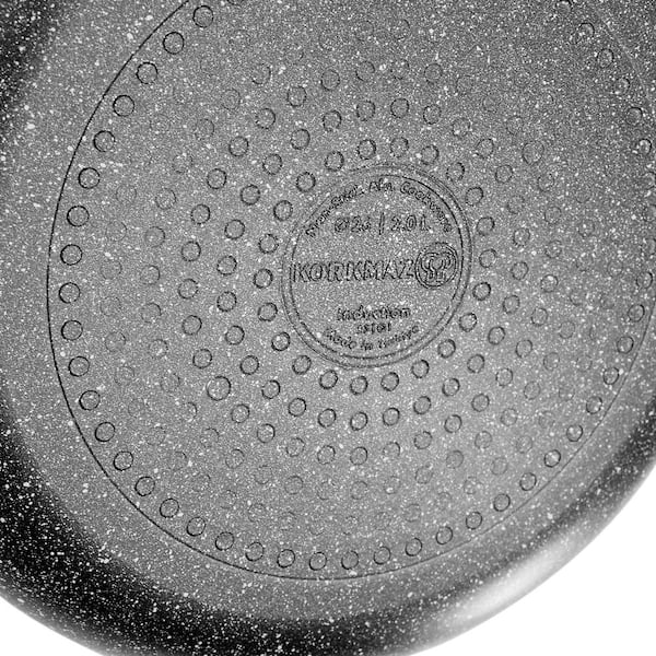 Korkmaz Galaksi 7 Piece Non Stick Aluminum Cookware Set in Black 985120755M  - The Home Depot