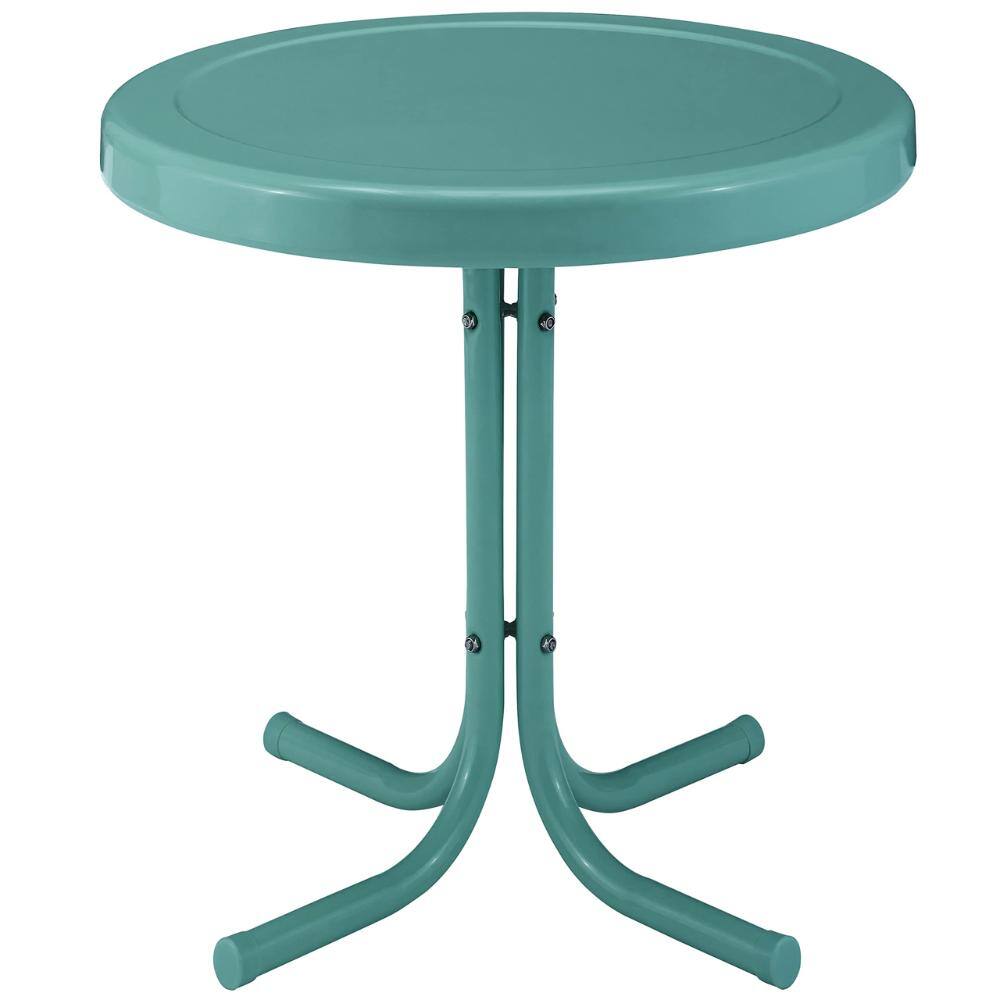 22 in. Outdoor Side Table Weather Resistant Steel Caribbean Blue 1-Piece price history on PriceWatchPro