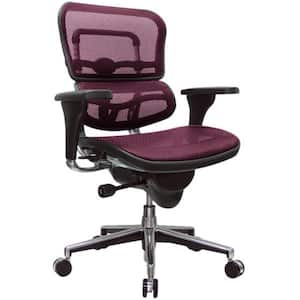 Zabrina Plastic Swivel Office Chair in Plum Red with Nonadjustable Arms