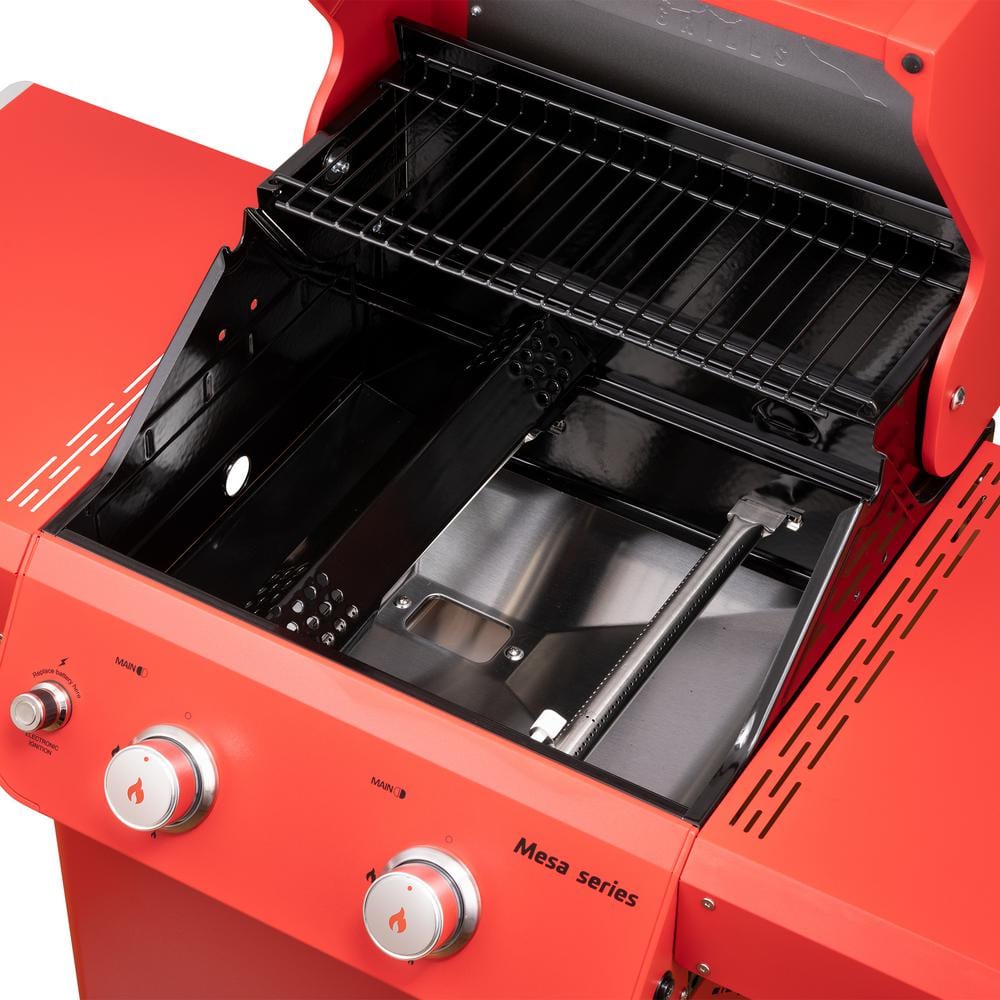 Mesa Series Red Stainless Steel 2-Burner Propane Gas Grill