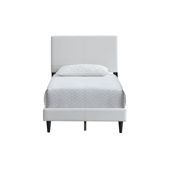 Baron White Wood Frame Twin Panel Bed