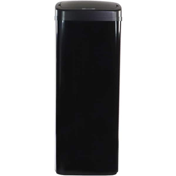 13.2 Gal. Black Metal Household Trash Can with Sensor Lid