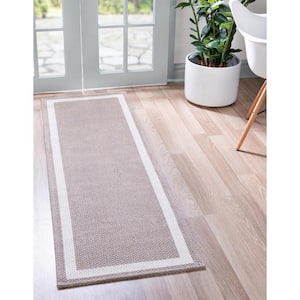 Taupe 2 ft. 2 in. x 6 ft. Decatur Border Runner Rug