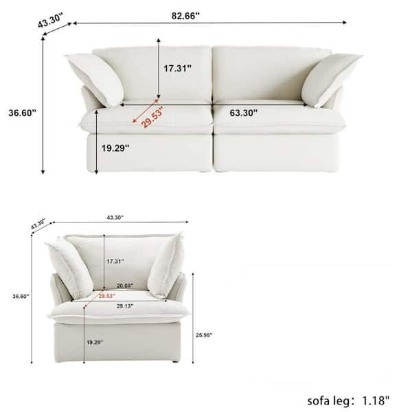 Furniture of America Amity 65 in. Light Oak Fabric 2-Seater Loveseat with  Loose Pillow Back IDF-9981-LV - The Home Depot