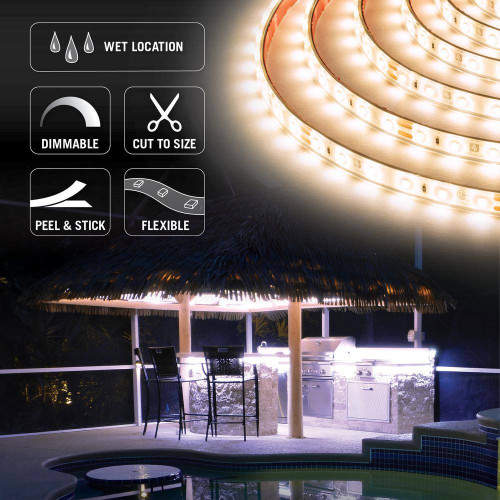 White 24V Outdoor LED Tape Light with Connectors