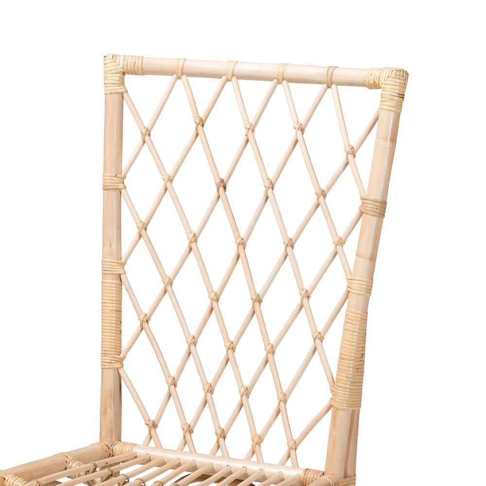 Tropical Serenity Rattan and Cane Bohemian Dining Chair Set
