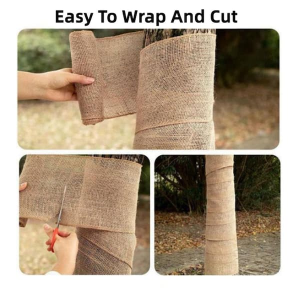 Wellco 7.8 in. x 9.8 ft. Natural Burlap Tree Wrap Burlap Rolls for  Gardening Tree Protector for Warmth and Moisture (4-Rolls) BTW20300W4 - The  Home Depot