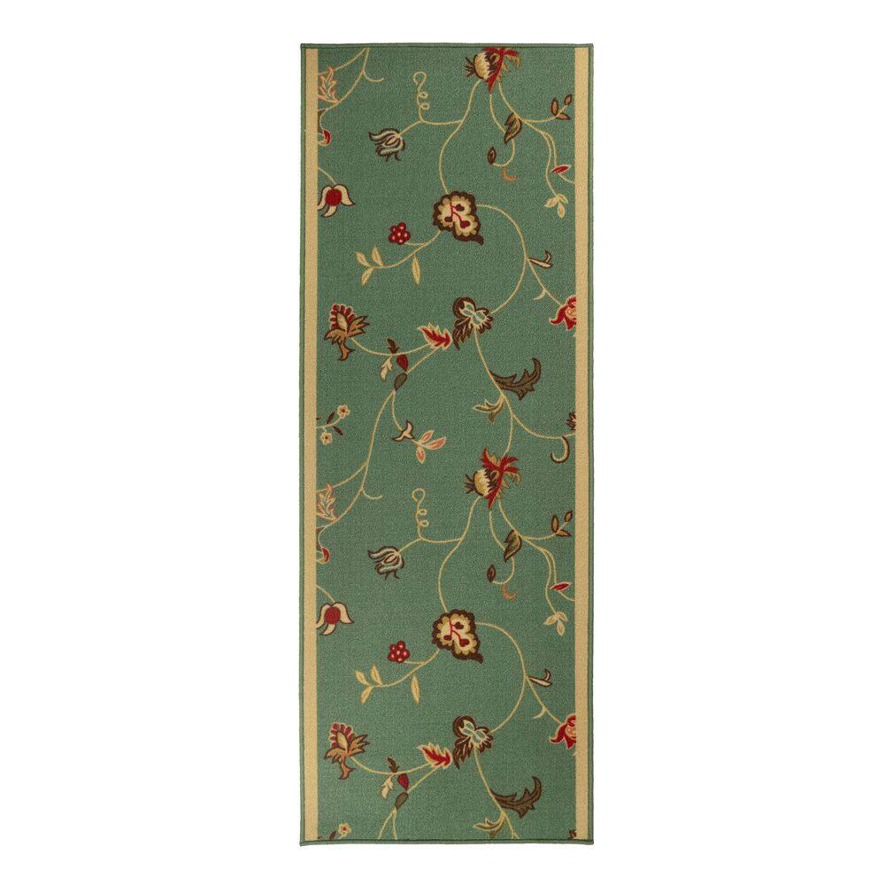 Scroll Flowers Green 26 in. W x 372 in. L Stair Runner 67.26 sq. ft. price history on PriceWatchPro
