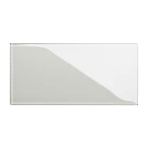 3 in. x 6 in. x 8 mm Light Gray Glass Subway Tile Sample