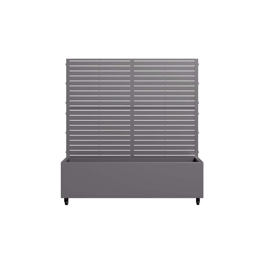 4 ft. H x 4 ft. W Metal Planter Box Privacy Screen Garden Bed with Trellis and Wheels-Gray price history on PriceWatchPro
