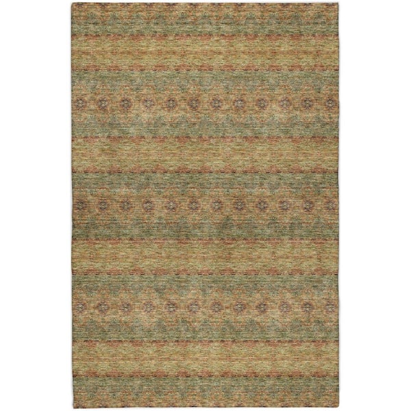 Dream Shag Premium Machine Washable Abstract ADS615 Green 10 ft. x 14 ft. Area Rug