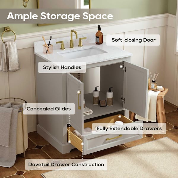 DELUXE DL LIVING Dorothy 31 in. Single Sink Freestanding