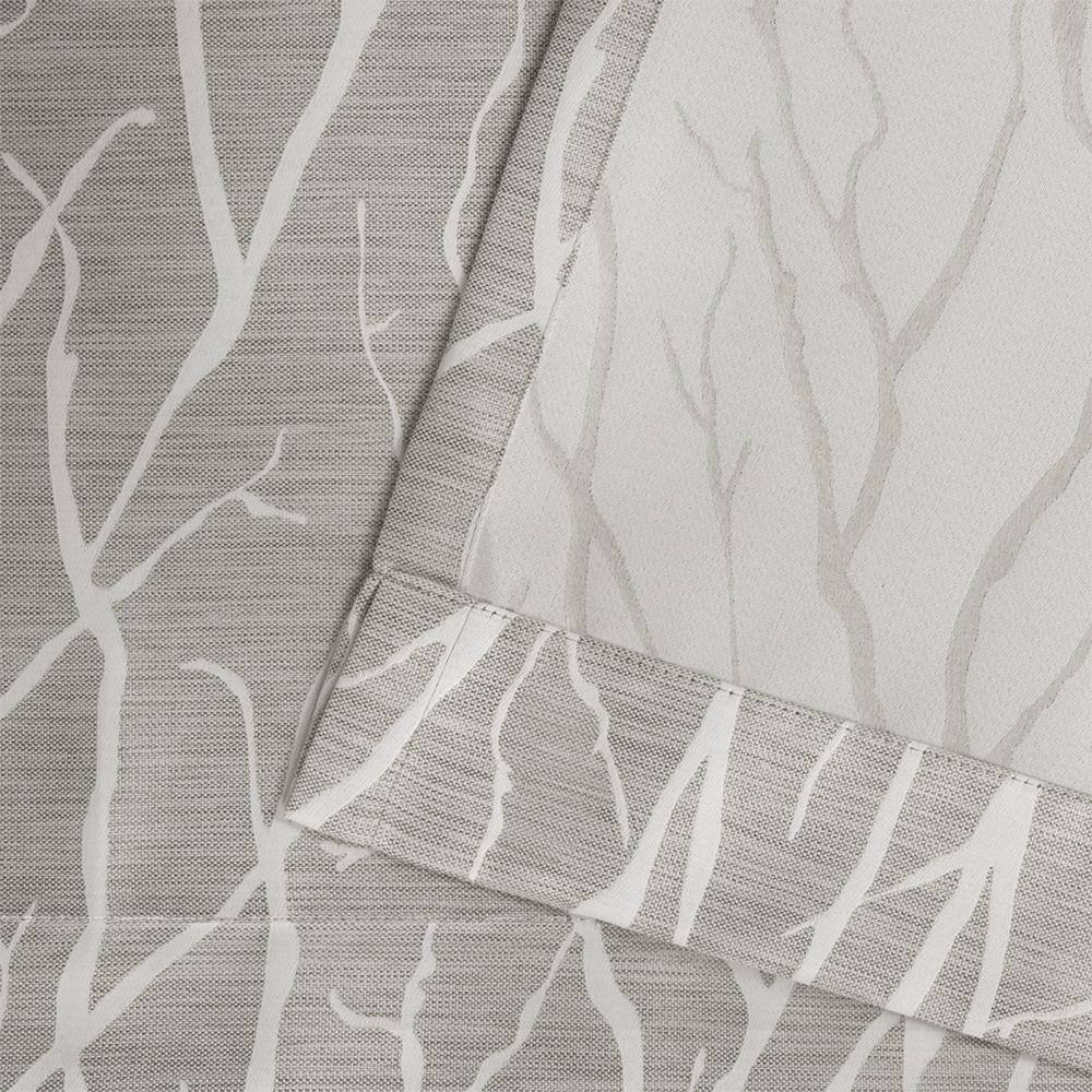 Dove Grey Linen Look Blackout Grommet Curtain Panels, 52" x 108"