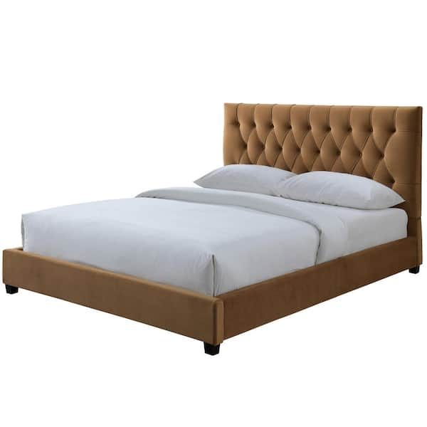 Eldora Brown Solid Wood Frame King Size Platform Bed