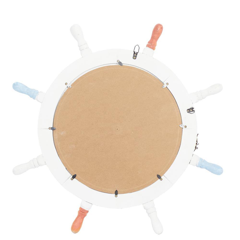 Blue and White Nautical Ship Wheel Decorative Mirror